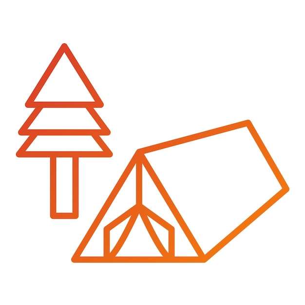 Diseño vectorial Estilo del icono del campamento