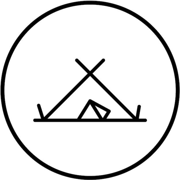 Diseño vectorial Estilo del icono del campamento