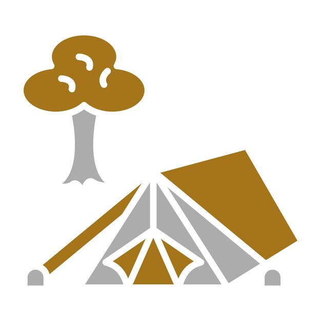 Diseño vectorial de estilo de icono de campamento