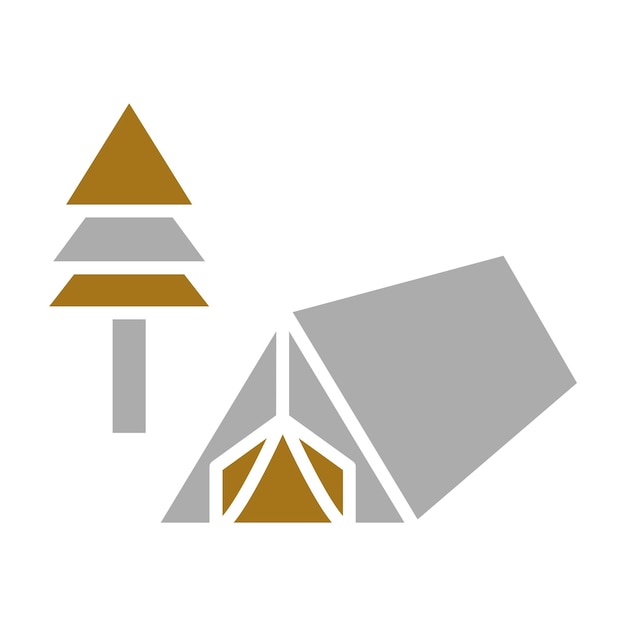 Diseño vectorial Estilo del icono del campamento