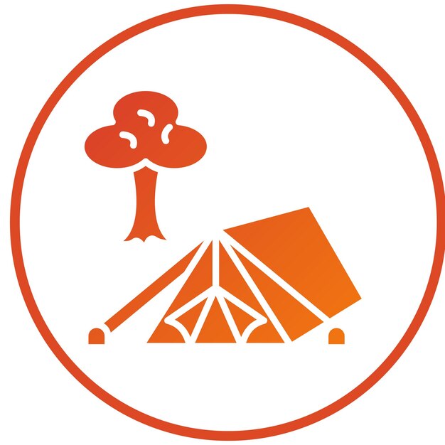 Diseño vectorial de estilo de icono de campamento