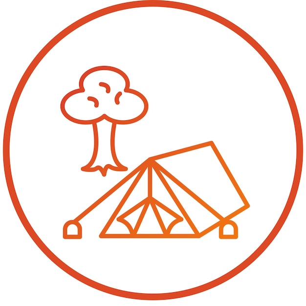 Diseño vectorial de estilo de icono de campamento