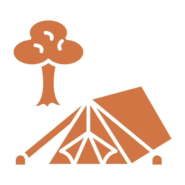 Diseño vectorial de estilo de icono de campamento