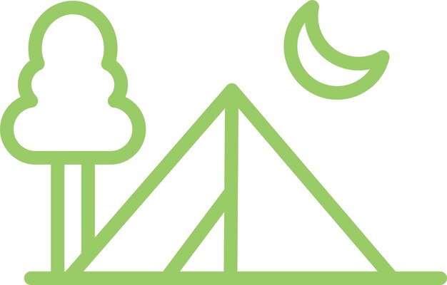 Diseño vectorial de estilo de icono de campamento