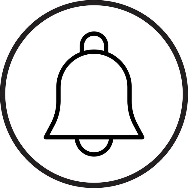 Diseño vectorial Estilo del icono de la campana del anillo