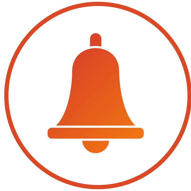 Diseño vectorial Estilo del icono de la campana del anillo