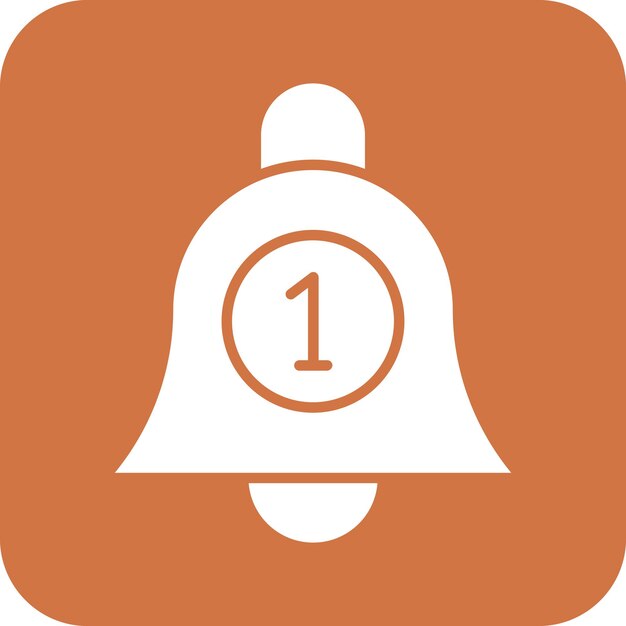 Diseño vectorial Estilo del icono de la campana de notificación