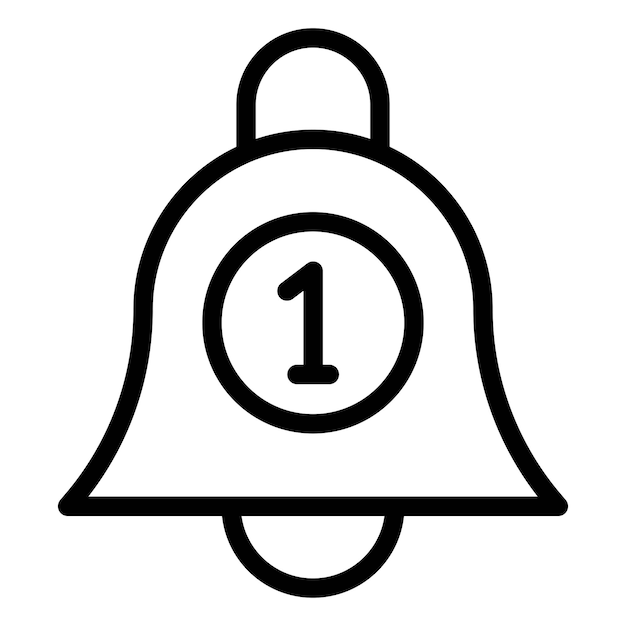Diseño vectorial Estilo del icono de la campana de notificación