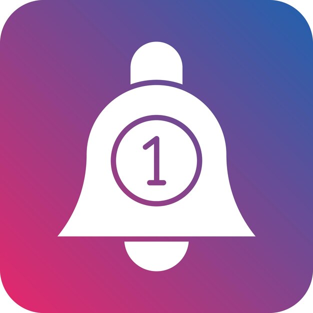 Diseño vectorial estilo del icono de la campana de notificación