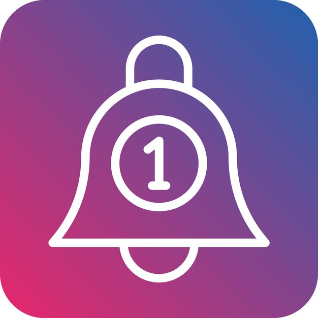 Diseño vectorial Estilo del icono de la campana de notificación