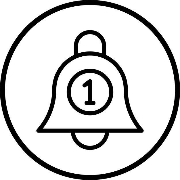 Diseño vectorial Estilo del icono de la campana de notificación