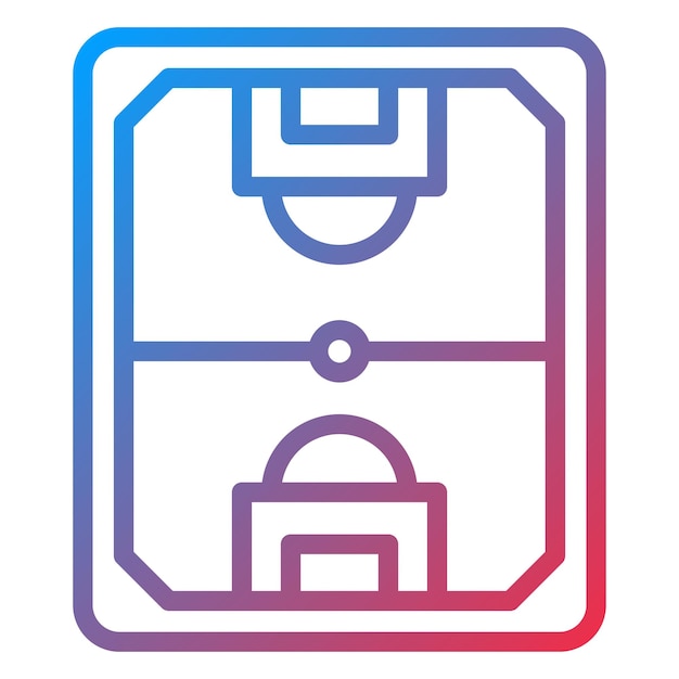Diseño vectorial de estilo de icono de campo de fútbol