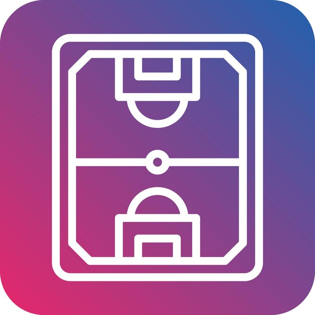 Diseño vectorial de estilo de icono de campo de fútbol