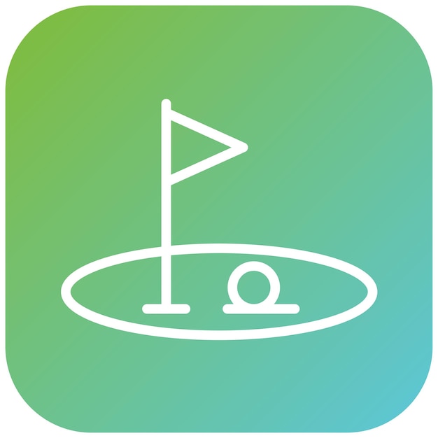 Diseño vectorial de estilo de icono de campo de golf