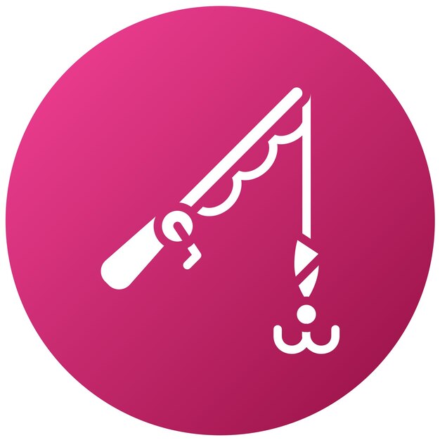 Diseño vectorial Estilo del icono de la caña de pesca