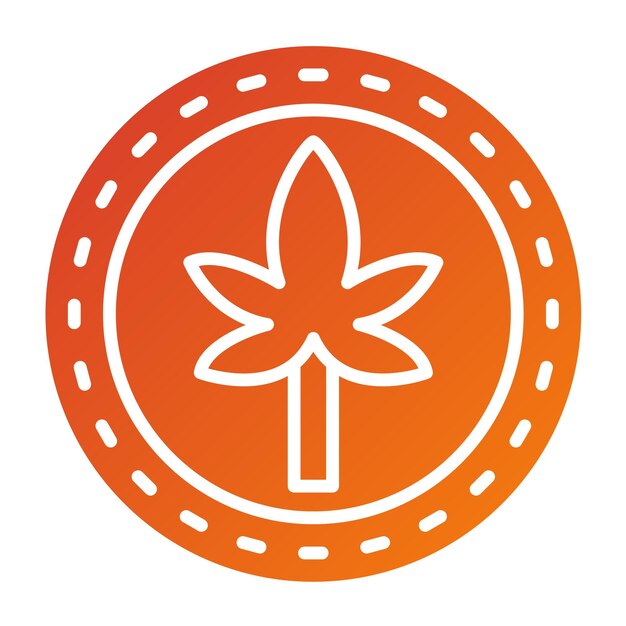 Diseño vectorial Estilo de icono de cáñamo orgánico