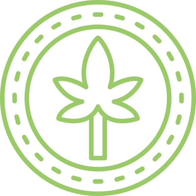 Diseño vectorial Estilo de icono de cáñamo orgánico