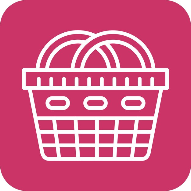Diseño vectorial Estilo del icono de la canasta de compras