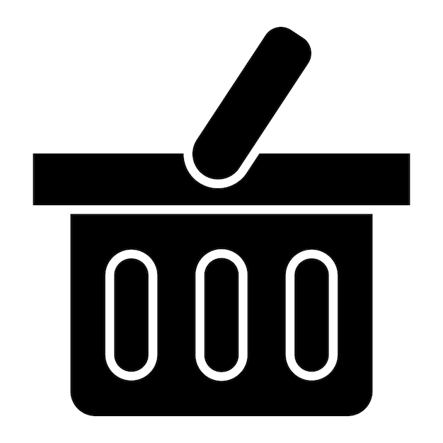 Diseño vectorial Estilo del icono de la canasta de compras
