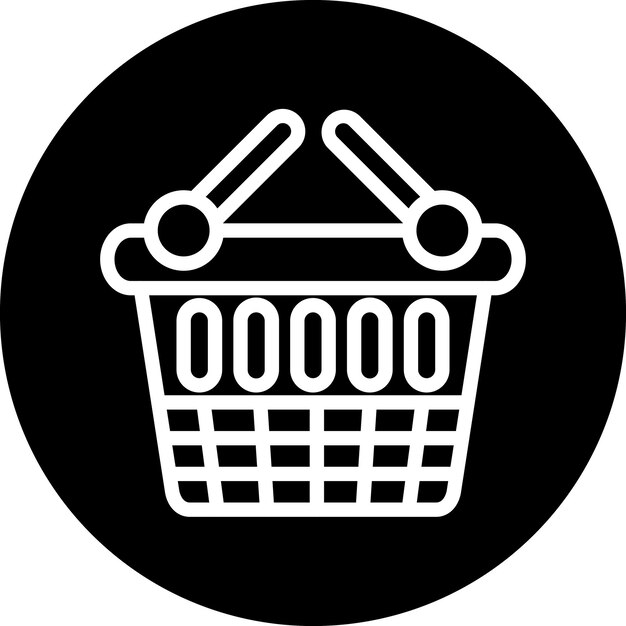 Diseño vectorial Estilo del icono de la canasta de compras
