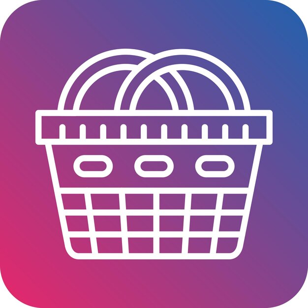 Diseño vectorial Estilo del icono de la canasta de compras