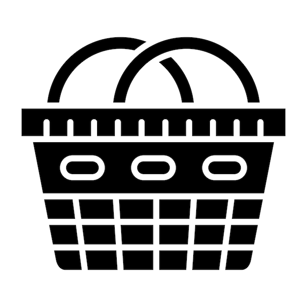 Diseño vectorial estilo del icono de la canasta de compras