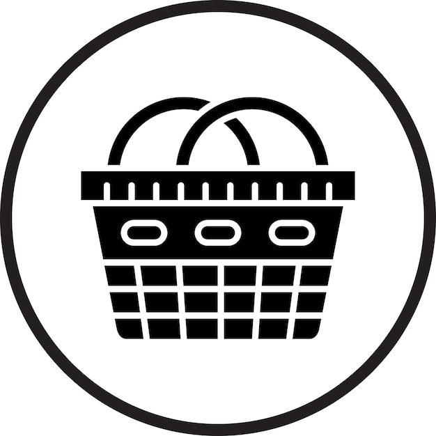Diseño vectorial Estilo del icono de la canasta de compras
