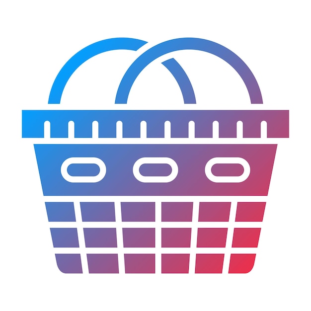 Diseño vectorial Estilo del icono de la canasta de compras