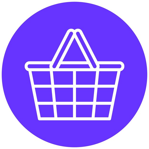 Diseño vectorial Estilo del icono de la canasta de compras