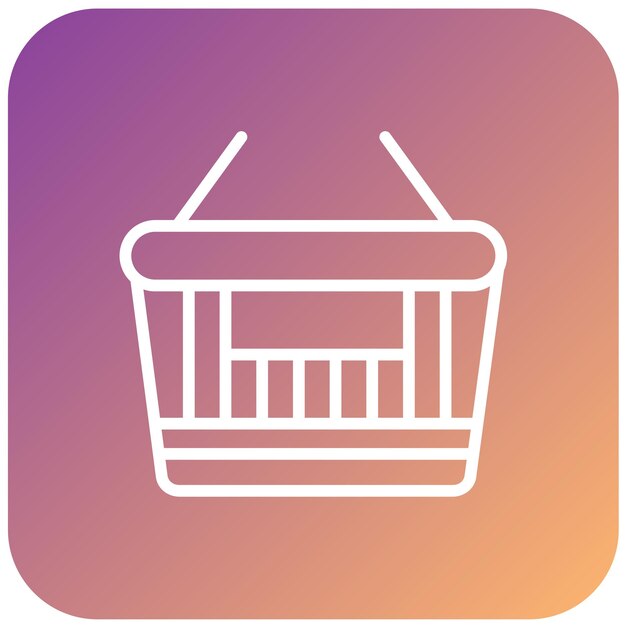 Diseño vectorial Estilo del icono de la canasta de compras