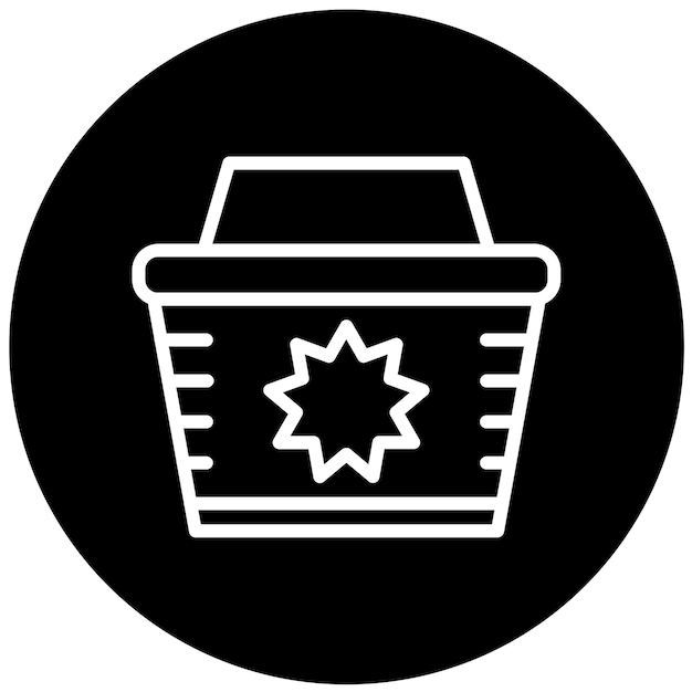 Diseño vectorial Estilo del icono de la canasta de compras