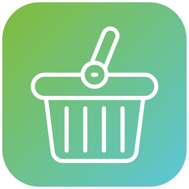 Diseño vectorial Estilo del icono de la canasta de compras