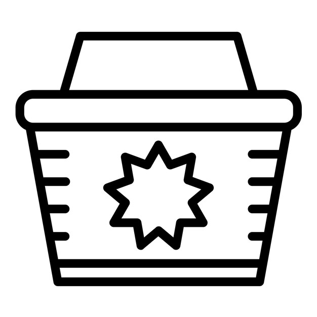 Diseño vectorial Estilo del icono de la canasta de compras