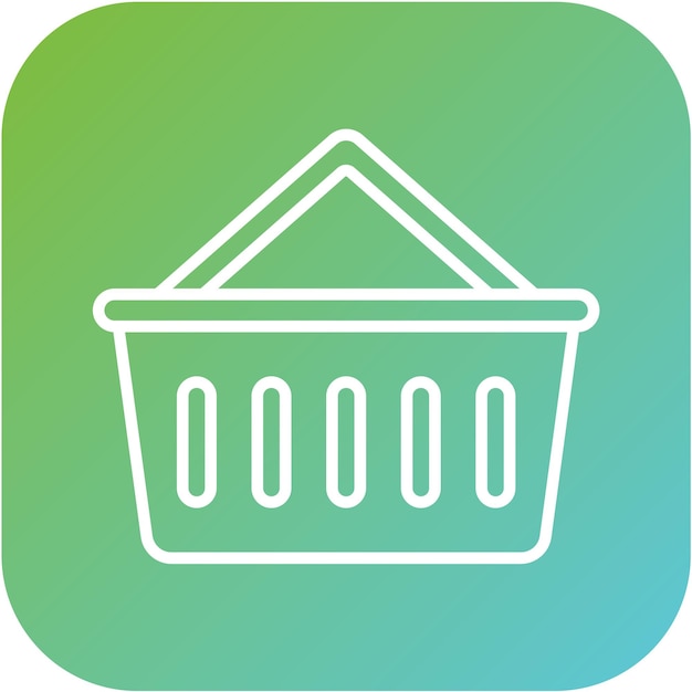 Diseño vectorial Estilo del icono de la canasta de compras