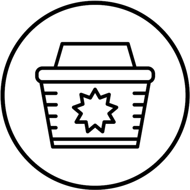 Diseño vectorial Estilo del icono de la canasta de compras