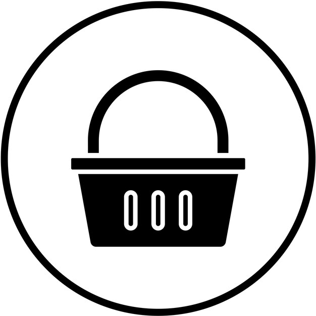 Diseño vectorial Estilo del icono de la canasta de compras