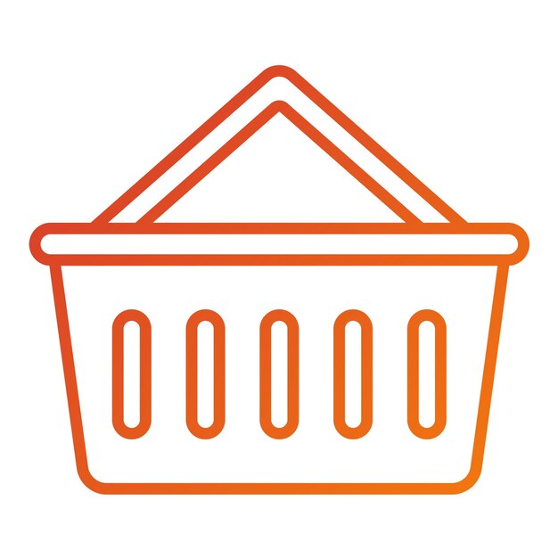 Diseño vectorial Estilo del icono de la canasta de compras