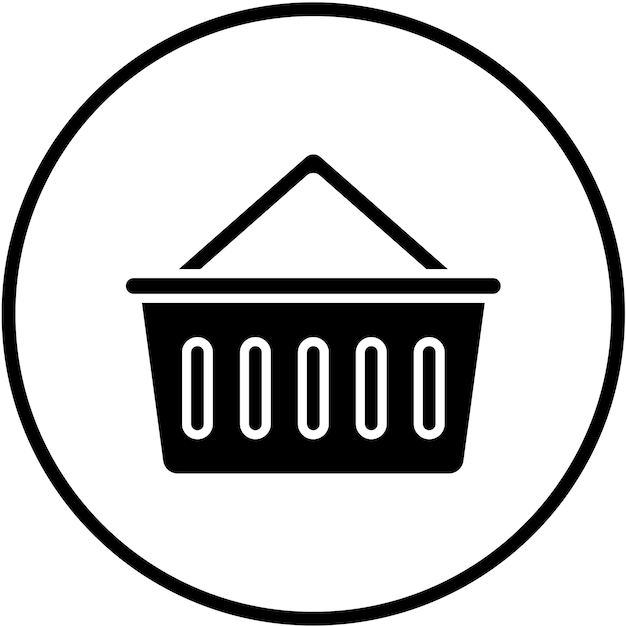 Diseño vectorial Estilo del icono de la canasta de compras