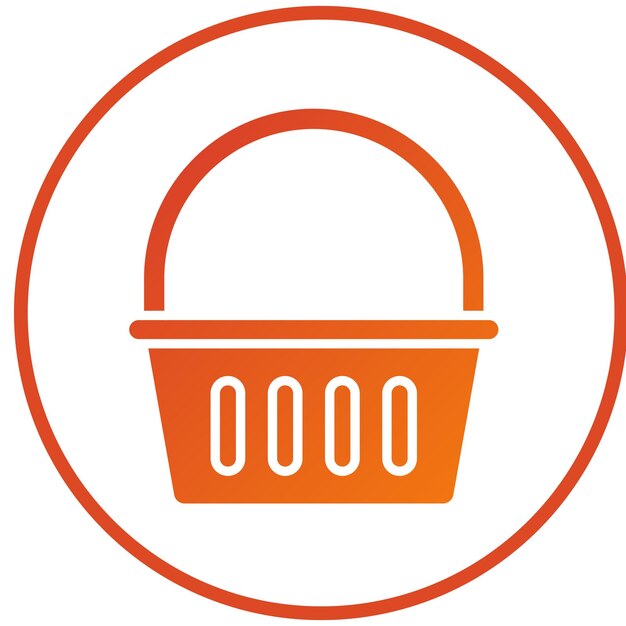 Diseño vectorial Estilo del icono de la canasta de compras