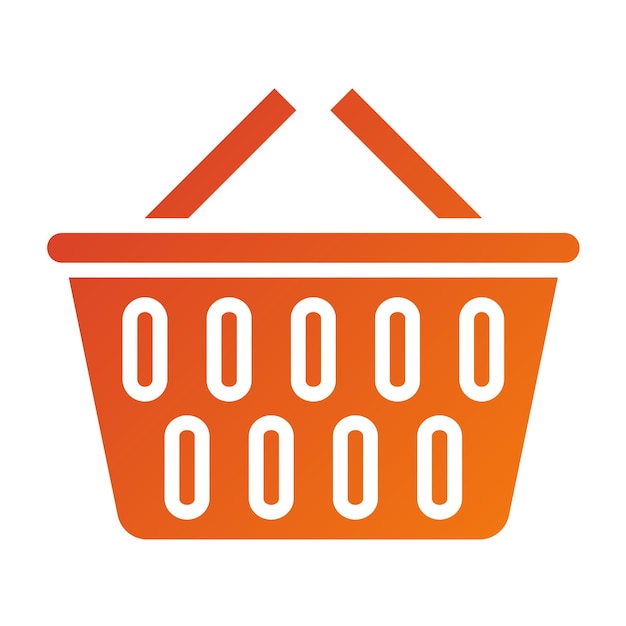 Diseño vectorial Estilo del icono de la canasta de compras