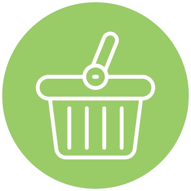 Diseño vectorial Estilo del icono de la canasta de compras