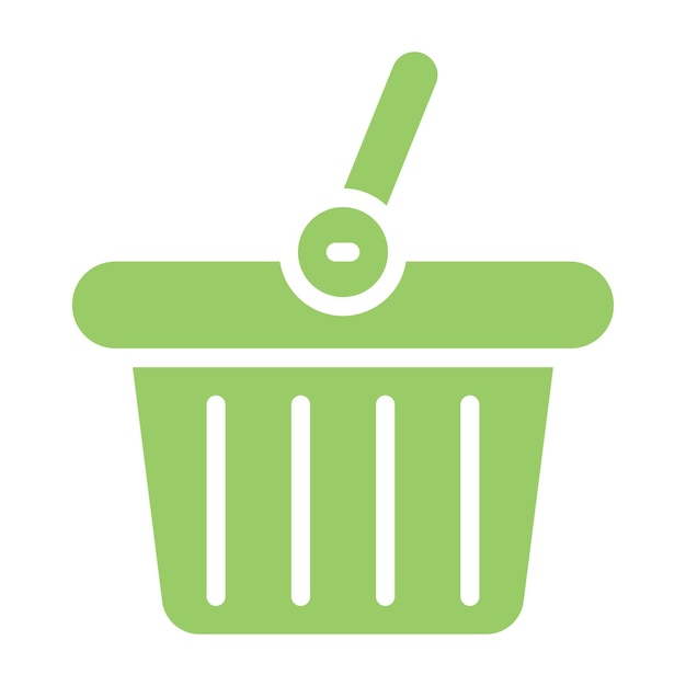 Diseño vectorial Estilo del icono de la canasta de compras