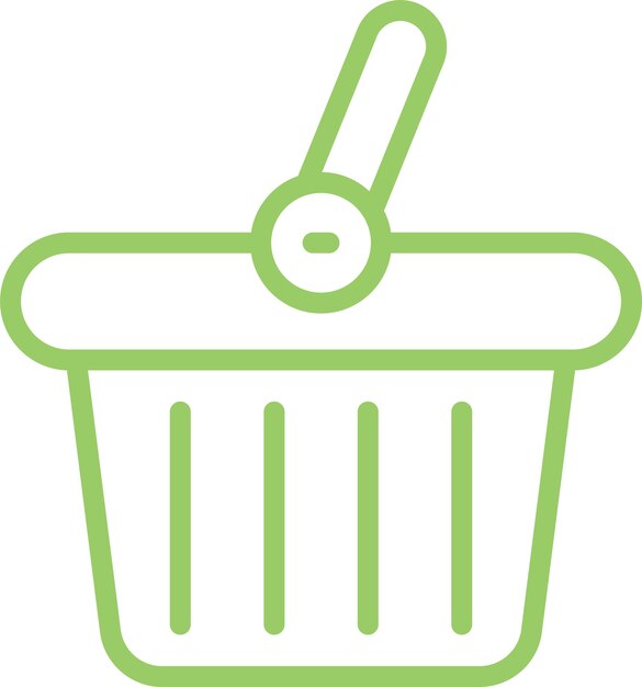 Diseño vectorial Estilo del icono de la canasta de compras