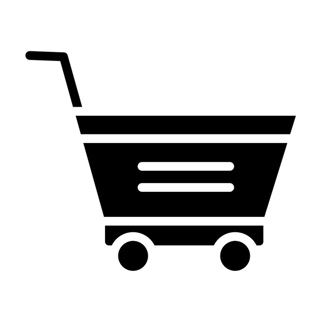 Diseño vectorial Estilo del icono de la canasta de compras