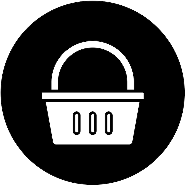 Diseño vectorial Estilo del icono de la canasta de compras