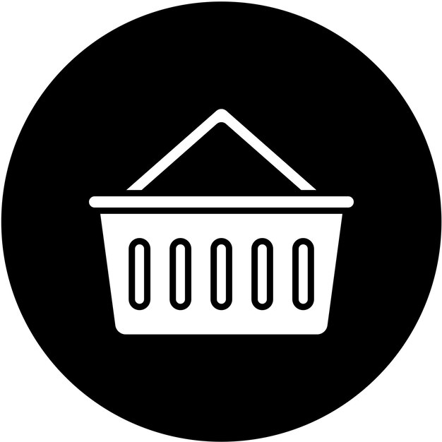 Diseño vectorial Estilo del icono de la canasta de compras