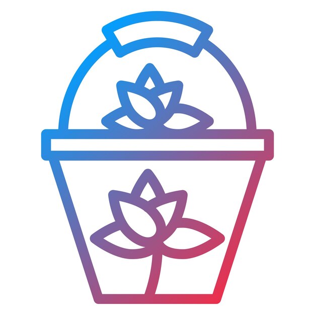 Diseño vectorial Estilo del icono de la canasta de flores