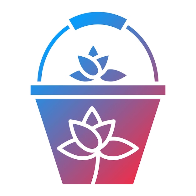 Diseño vectorial Estilo del icono de la canasta de flores