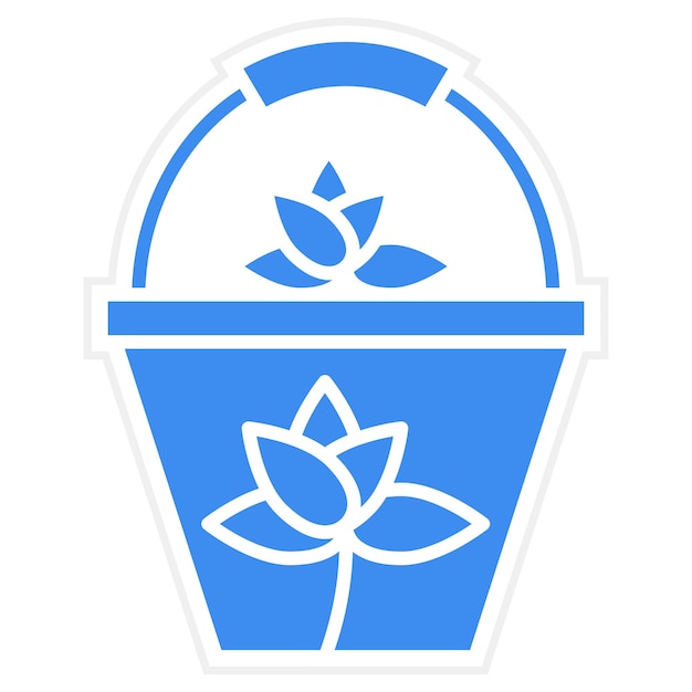Diseño vectorial Estilo del icono de la canasta de flores