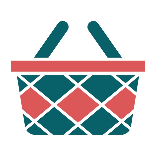 Diseño vectorial Estilo del icono de la canasta de picnic